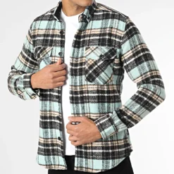 Surchemise Carreaux Y3688 Turquoise Noir de Black Needle 8 Surchemise Carreaux Y3688 Turquoise Noir de Black Needle -Black Needle Soldes black needle 348632 Y3688 10 20221129T150557 03