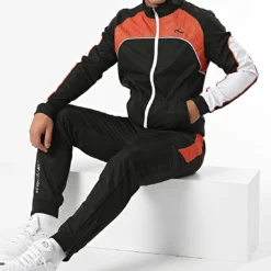 Black Needle Soldes 18 Ensemble De Survêtement Tramed Noir Orange de La Piraterie