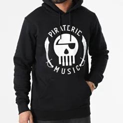 Sweat Capuche Piraterie Music Noir Blanc -Black Needle Soldes la piraterie 297792 PIRAT SWCP PIRATERIEMUSIC NOIBLC 20221117T120255 03