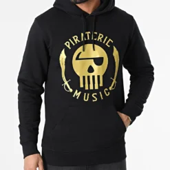 Sweat Capuche Piraterie Music Noir Doré -Black Needle Soldes la piraterie 297794 PIRAT SWCP PIRATERIEMUSIC NOIOR 20221117T120351 03