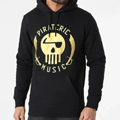 Sweat Capuche Piraterie Music Noir Doré