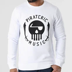 Sweat Crewneck Piraterie Music Blanc Noir -Black Needle Soldes la piraterie 297795 PIRAT SWCR PIRATERIEMUSIC BLCNOI 20220104T164311 03