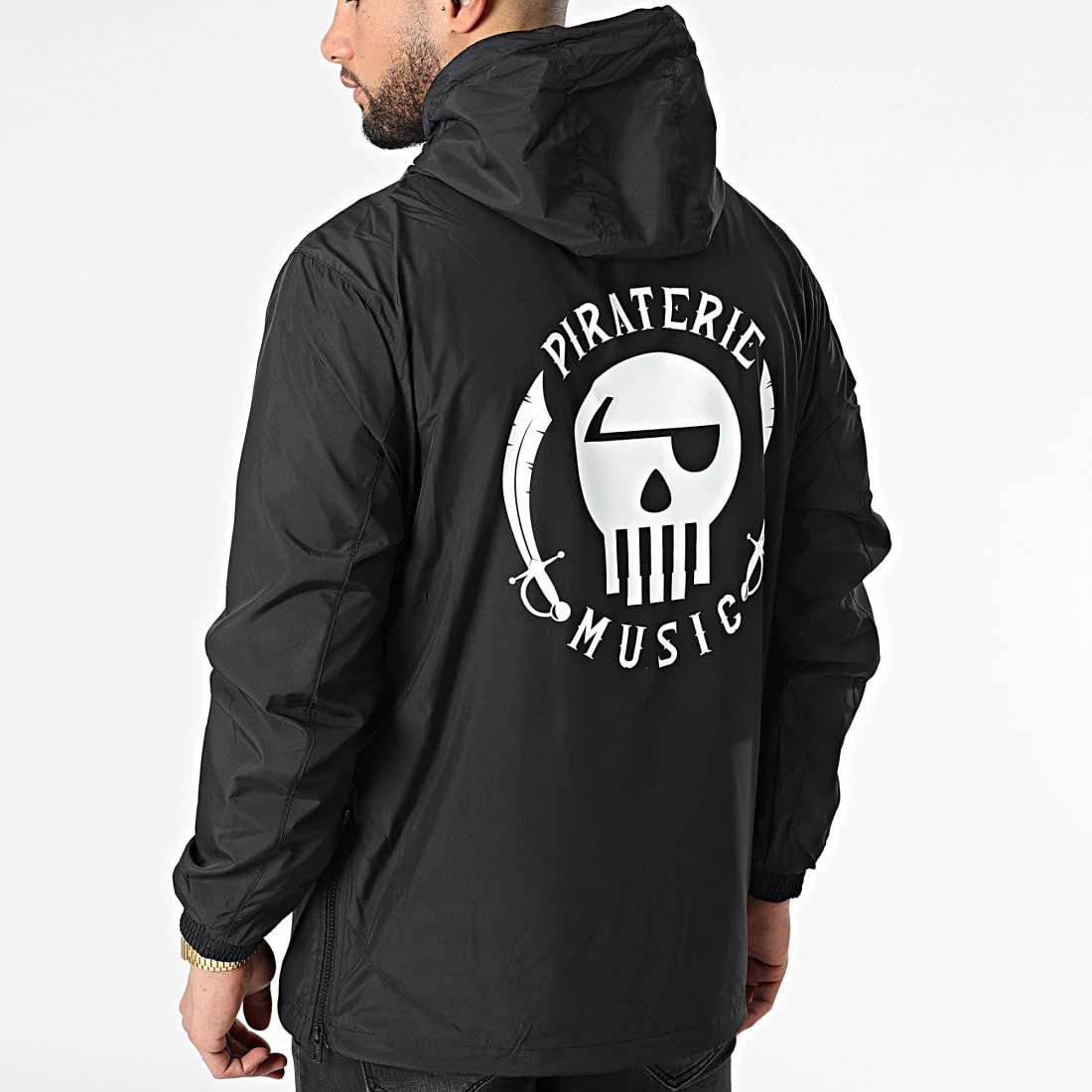 Coupe-Vent Piraterie Music Noir Blanc 6 Coupe-Vent Piraterie Music Noir Blanc – Image 4