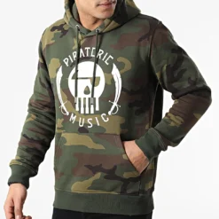Sweat Capuche Piraterie Music Camouflage Vert Kaki -Black Needle Soldes la piraterie 298750 PIRAT SWCP PIRATERIEMUSIC CAMOKAKI 20220121T092751 03