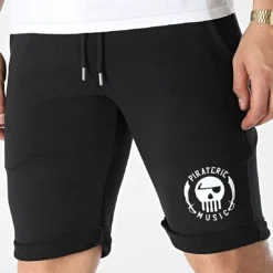 Short Jogging Logo Noir de Piraterie Music