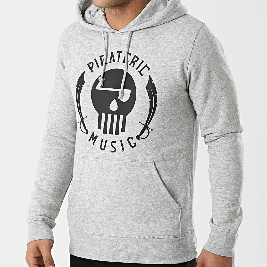 Sweat Capuche Logo Gris Chiné de Piraterie Music 3 Sweat Capuche Logo Gris Chiné de Piraterie Music