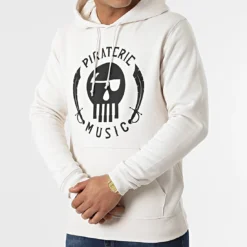 Sweat Capuche Logo Beige de Piraterie Music -Black Needle Soldes la piraterie 315697 PIRAT SWCP LOGO BEINOI 20220415T155043 03