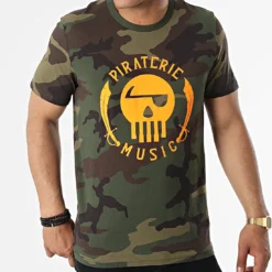 Tee Shirt Camouflage Logo Vert Kaki Orange Fluo de Piraterie Music -Black Needle Soldes la piraterie 316405 PIRAT TS LOGO CAMOORAFLUO 20220512T115253 03