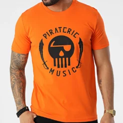 Tee Shirt Logo Orange Noir de Piraterie Music -Black Needle Soldes la piraterie 316409 PIRAT TS LOGO ORANOI 20220421T143512 03