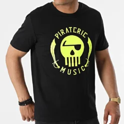 Tee Shirt Logo Noir Jaune Fluo de Piraterie Music -Black Needle Soldes la piraterie 316411 PIRAT TS LOGO NOIJAUFLUO 20220512T115145 03