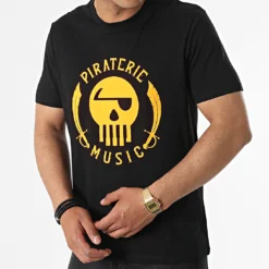 Tee Shirt Logo Noir Orange Fluo de Piraterie Music -Black Needle Soldes la piraterie 316415 PIRAT TS LOGO NOIORAFLUO 20220512T115111 03