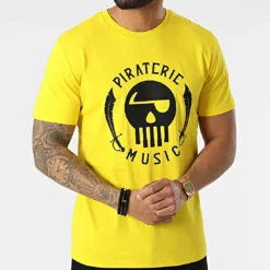 Tee Shirt Logo Jaune Noir de Piraterie Music -Black Needle Soldes la piraterie 316417 PIRAT TS LOGO JAUNOI 20220421T143319 03