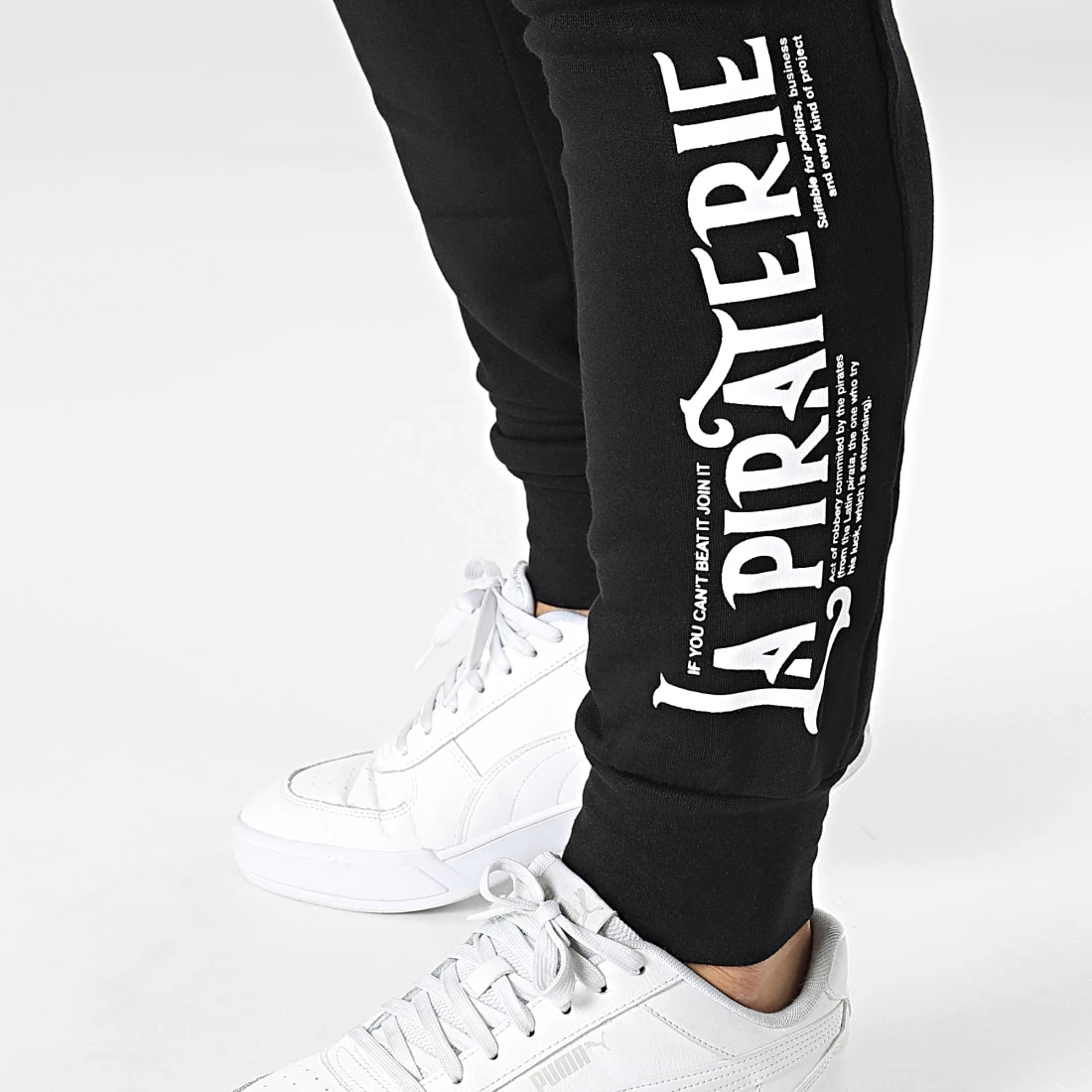 Pantalon Jogging A Bandes 6850 Noir Jaune Fluo de La Piraterie 4 Pantalon Jogging A Bandes 6850 Noir Jaune Fluo de La Piraterie – Image 2