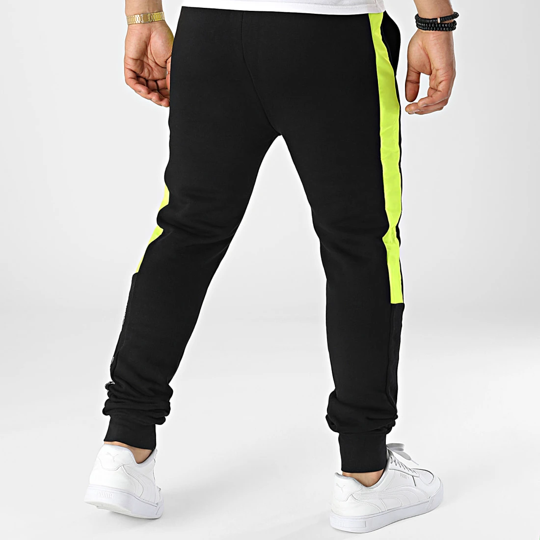 Pantalon Jogging A Bandes 6850 Noir Jaune Fluo de La Piraterie 6 Pantalon Jogging A Bandes 6850 Noir Jaune Fluo de La Piraterie – Image 4