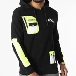 Sweat Capuche Sword 6849 Noir Jaune Fluo de La Piraterie -Black Needle Soldes la piraterie 319830 6849 BLACK FLUO 20220518T145550 03