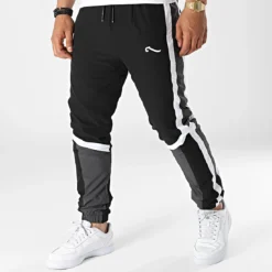 Pantalon Jogging A Bandes Sword 6363 Noir Gris Blanc de La Piraterie
