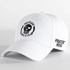 Casquette Logo Blanc de Piraterie Music