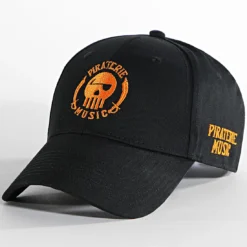 Black Needle Soldes 44 Casquette Logo Noir Orange de Piraterie Music