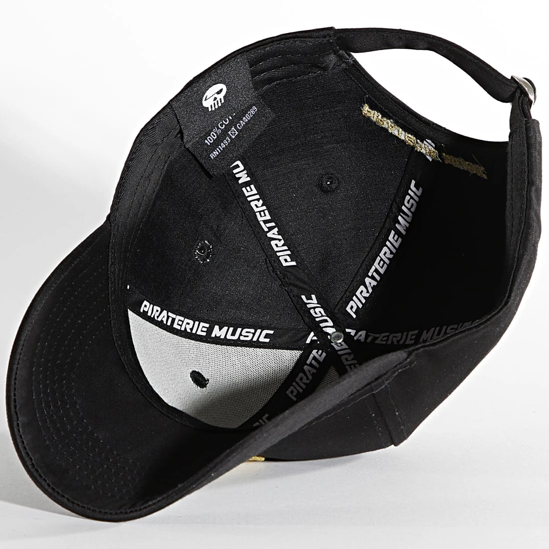Casquette Skull Noir Doré de Piraterie Music 6 Casquette Skull Noir Doré de Piraterie Music – Image 4