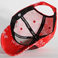 Casquette Print Rouge de Piraterie Music -Black Needle Soldes la piraterie 335193 PRT PRINT RED 20220830T160216 04
