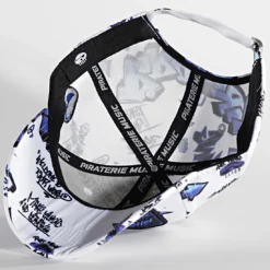 Casquette Print Blanc Bleu de Piraterie Music -Black Needle Soldes la piraterie 335196 PRT PRINT WHITE DEG BLUE 20220830T160156 04