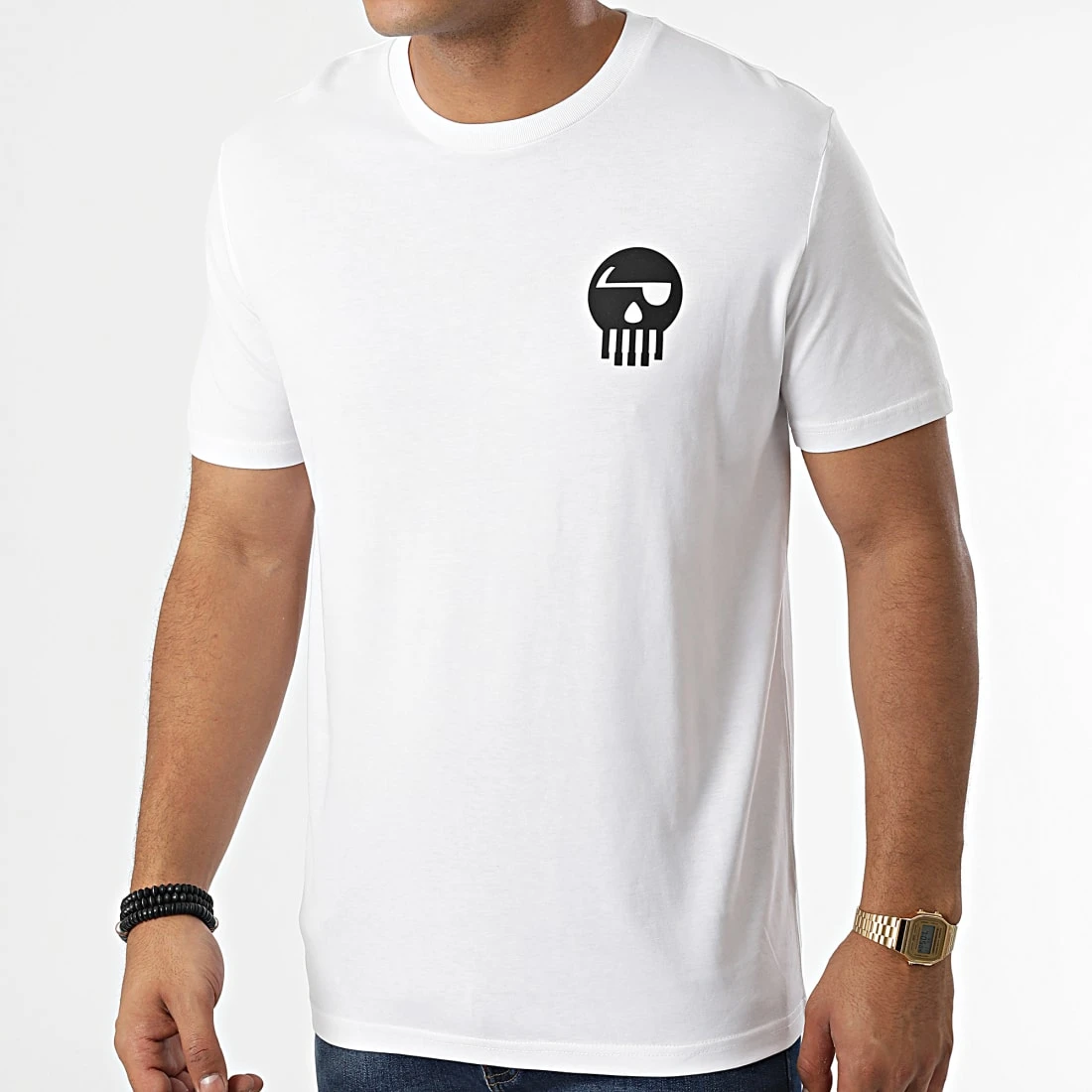 Tee Shirt Logo Chest And Back Blanc Noir de Piraterie Music 5 Tee Shirt Logo Chest And Back Blanc Noir de Piraterie Music – Image 3