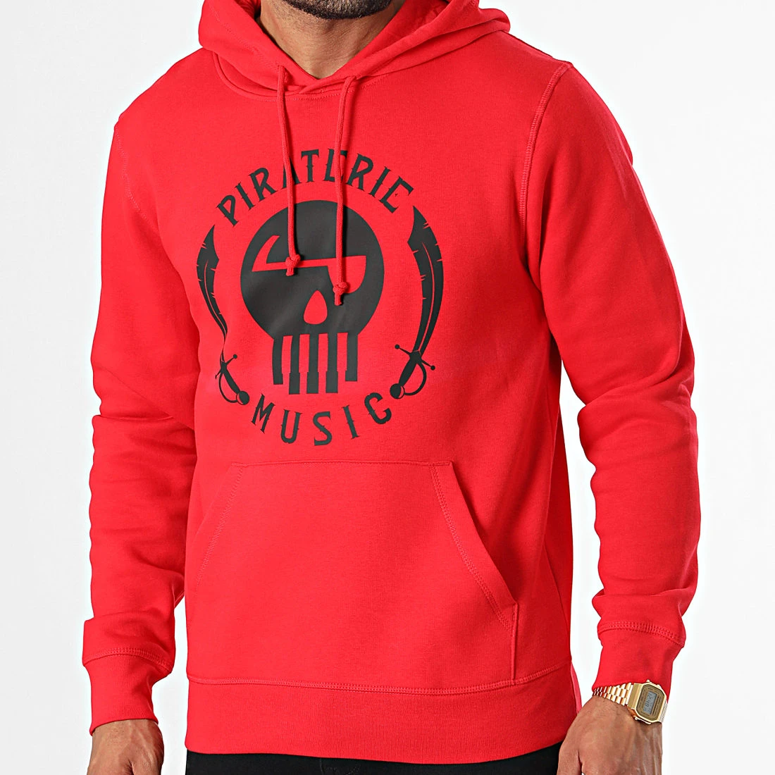 Sweat Capuche Logo Rouge Noir de Piraterie Music 3 Sweat Capuche Logo Rouge Noir de Piraterie Music