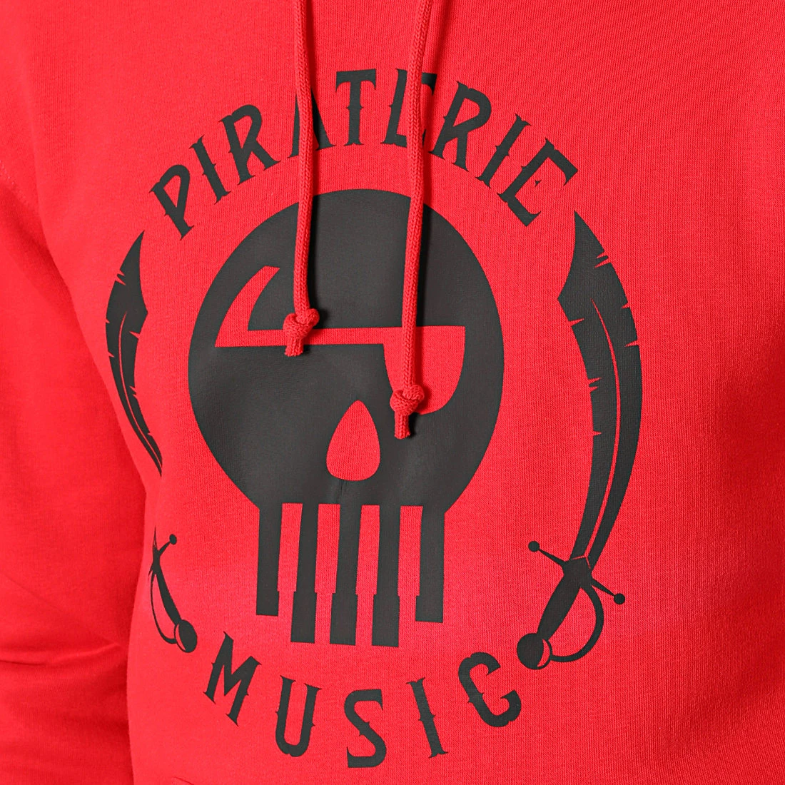 Sweat Capuche Logo Rouge Noir de Piraterie Music 4 Sweat Capuche Logo Rouge Noir de Piraterie Music – Image 2