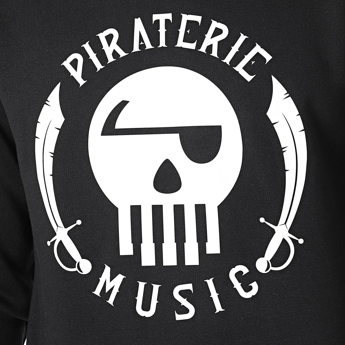 Sweat Crewneck Logo Noir Blanc de Piraterie Music 4 Sweat Crewneck Logo Noir Blanc de Piraterie Music – Image 2