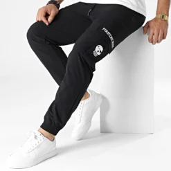 Pantalon Cargo Logo 2 Noir Blanc de Piraterie Music -Black Needle Soldes la piraterie 341063 PIRAT PCARG LOGO2 NOIBLC 20221007T150708 03