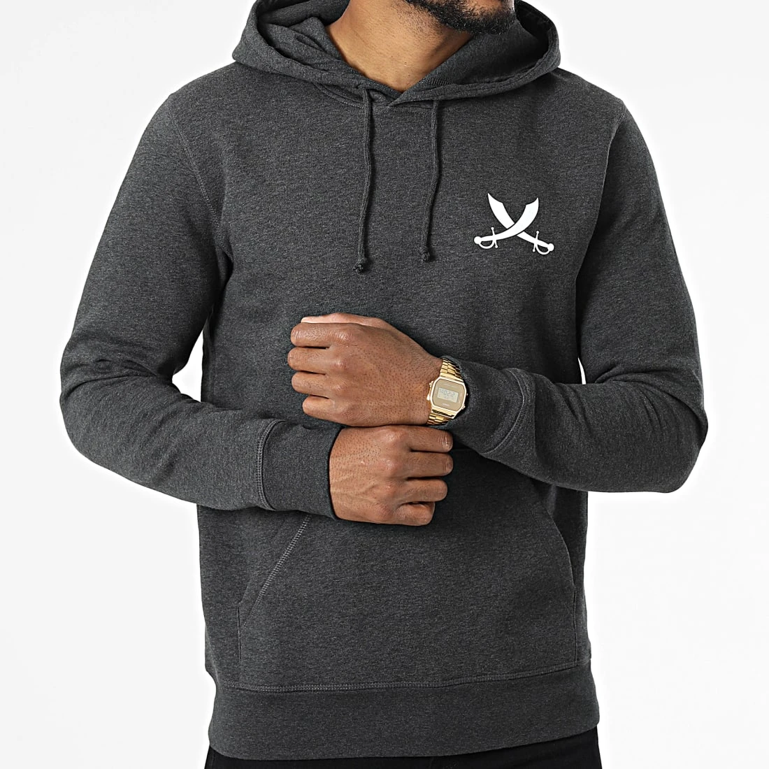 Sweat Capuche Nation Gris Anthracite Blanc de Piraterie Music 5 Sweat Capuche Nation Gris Anthracite Blanc de Piraterie Music – Image 3