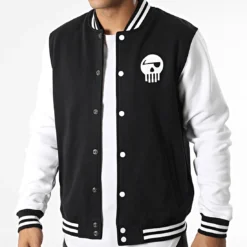 Veste Teddy Logo Noir Blanc de Piraterie Music -Black Needle Soldes la piraterie 344195 PIRAT TED LOGO NOIBLC 20221020T151055 03