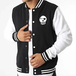 Veste Teddy Logo Noir Blanc de Piraterie Music -Black Needle Soldes la piraterie 344195 PIRAT TED LOGO NOIBLC 20221020T151056 04