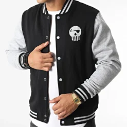 Veste Teddy Logo Réfléchissant Noir Gris Chiné de Piraterie Music 9 Veste Teddy Logo Réfléchissant Noir Gris Chiné de Piraterie Music -Black Needle Soldes la piraterie 344271 PIRAT TED LOGO NOIGRIREFL 20221020T151040 04