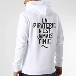 Sweat Capuche LPNJF Blanc Noir de La Piraterie
