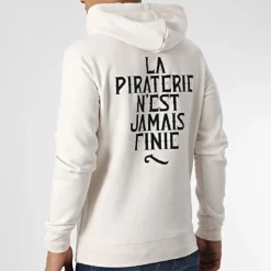 Sweat Capuche LPNJF Beige Noir de La Piraterie