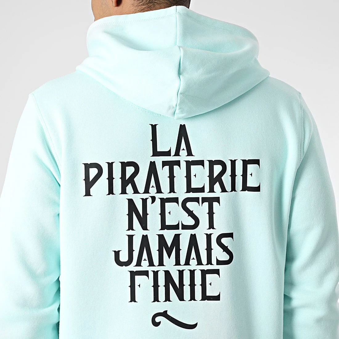 Sweat Capuche LPNJF Bleu Mint Noir de La Piraterie 4 Sweat Capuche LPNJF Bleu Mint Noir de La Piraterie – Image 2