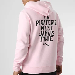 Sweat Capuche LPNJF Rose Noir de La Piraterie
