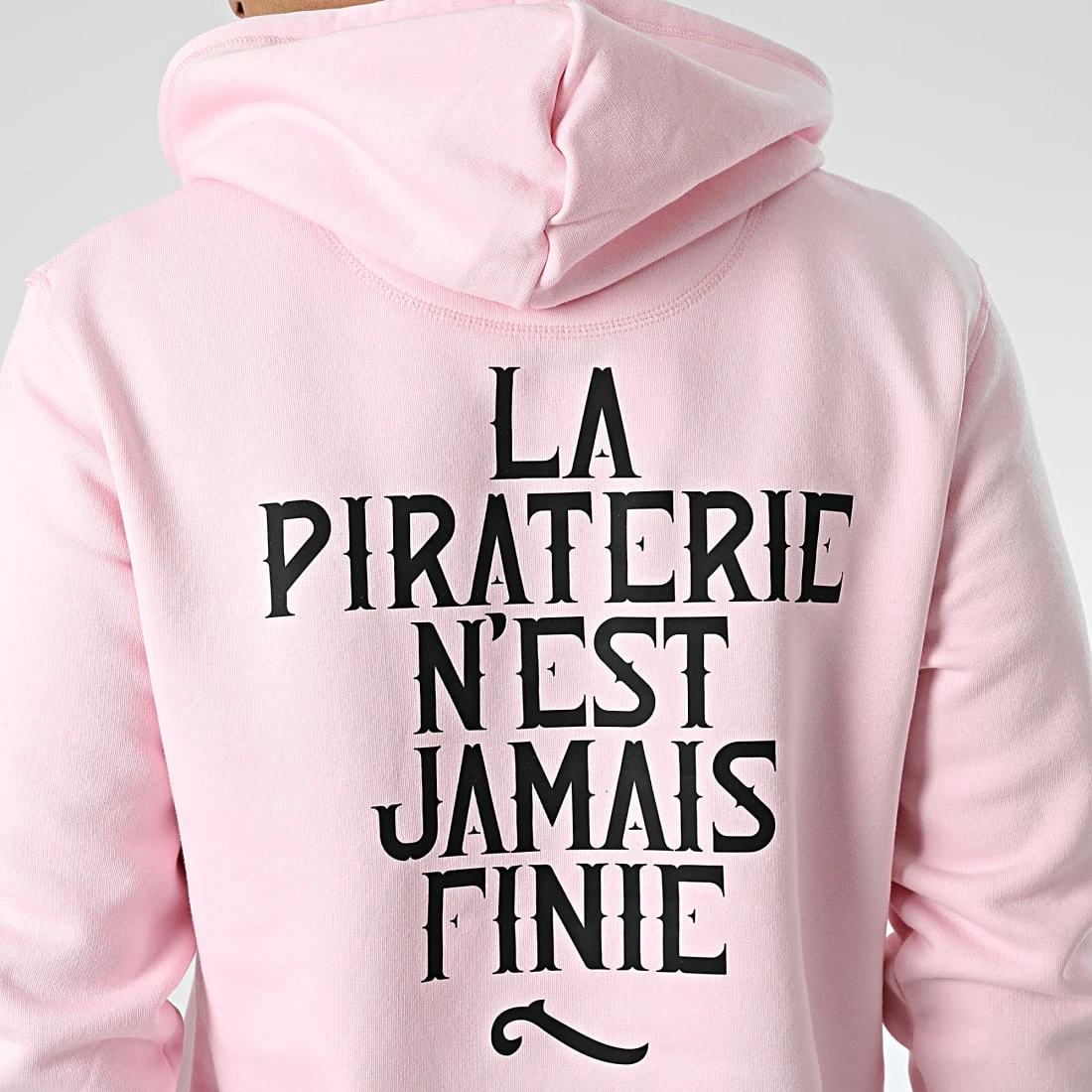 Sweat Capuche LPNJF Rose Noir de La Piraterie 4 Sweat Capuche LPNJF Rose Noir de La Piraterie – Image 2